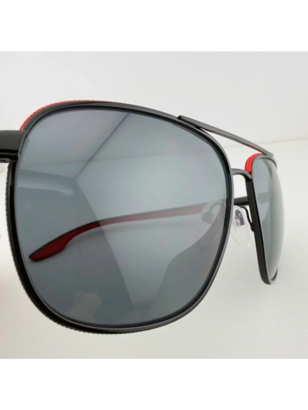 Prada SPS50YS 19G 02G Sunglasses Black Red Aviator 62 16 145 3P READ
